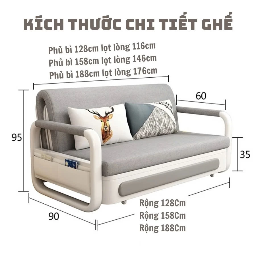 Ghế sofa giường gấp gọn thông mình,sofa bed decor đa năng 2 chế độ khung thép chắc chắn chịu lực cao